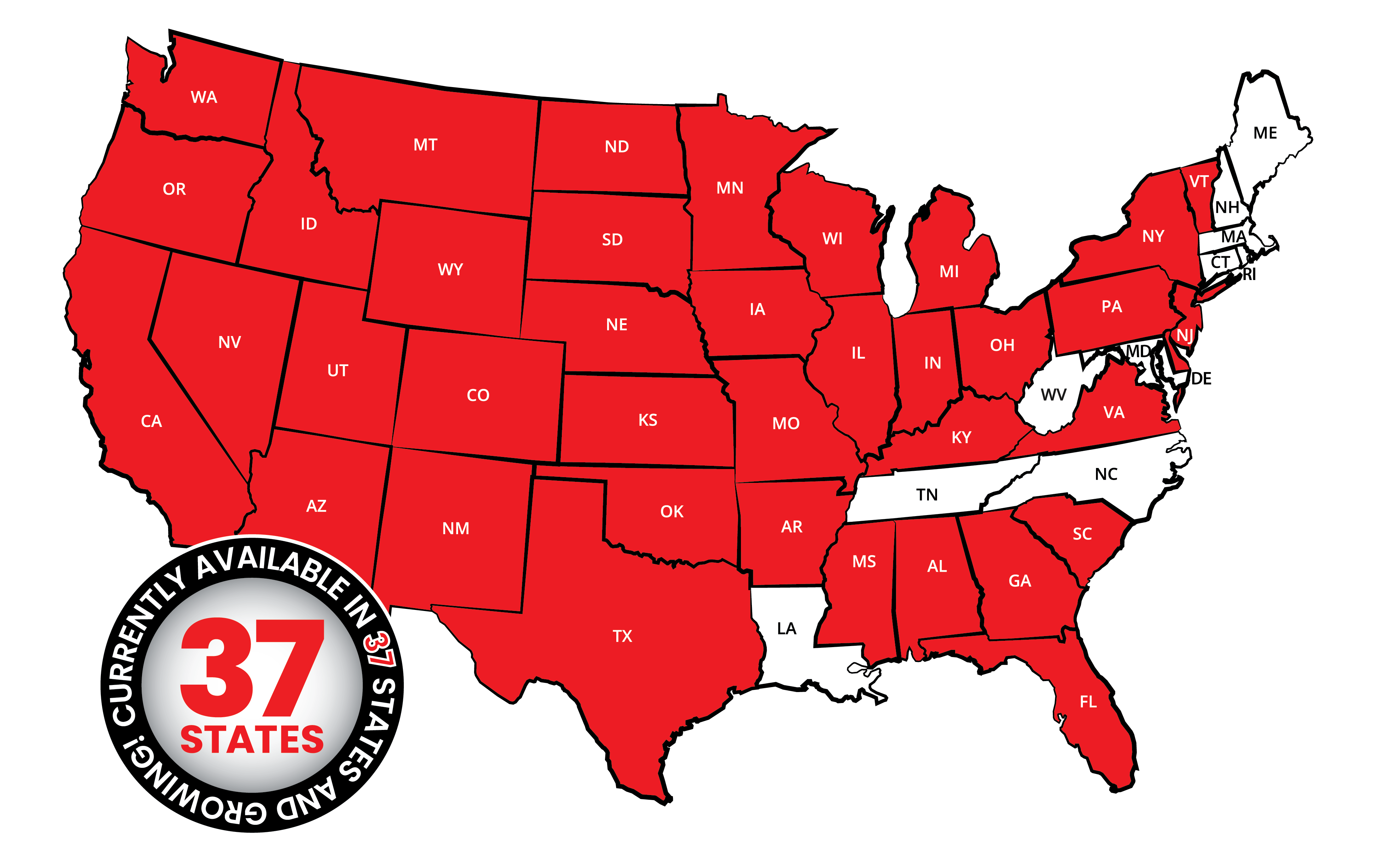 OneTRS coverage map